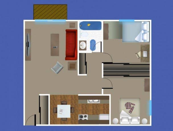 Northwood Villa 2 Bedroom 1 Bathroom Apartment